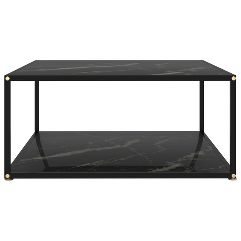 vidaXL Coffee Table Black 31.5"x31.5"x13.8" Tempered Glass - WhatYouNeedSales