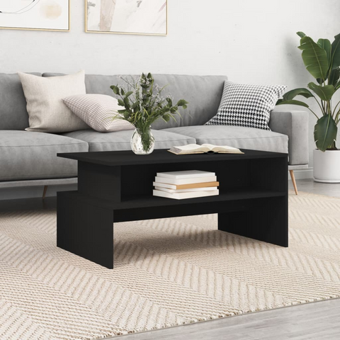 vidaXL Coffee Table Black 35.4"x21.7"x16.7" Engineered Wood - WhatYouNeedSales