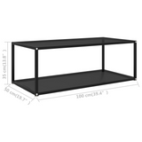 vidaXL Coffee Table Black 39.4"x19.7"x13.8" Tempered Glass - WhatYouNeedSales