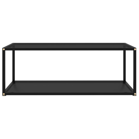 vidaXL Coffee Table Black 39.4"x19.7"x13.8" Tempered Glass - WhatYouNeedSales