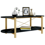 vidaXL Coffee Table Black 43.3"x18.9"x15.7" Engineered Wood - WhatYouNeedSales