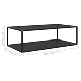 vidaXL Coffee Table Black 47.2"x23.6"x13.8" Tempered Glass - WhatYouNeedSales