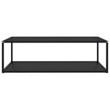 vidaXL Coffee Table Black 47.2"x23.6"x13.8" Tempered Glass - WhatYouNeedSales