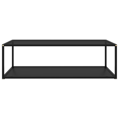 vidaXL Coffee Table Black 47.2"x23.6"x13.8" Tempered Glass - WhatYouNeedSales