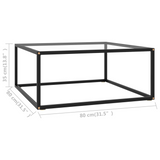 vidaXL Coffee Table Black with Tempered Glass 31.5"x31.5"x13.8" - WhatYouNeedSales