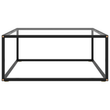 vidaXL Coffee Table Black with Tempered Glass 31.5"x31.5"x13.8" - WhatYouNeedSales