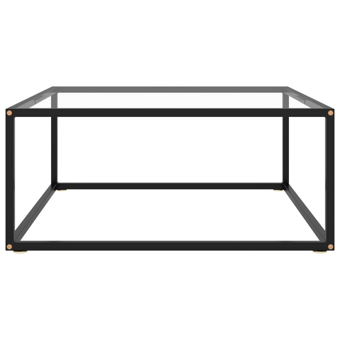 vidaXL Coffee Table Black with Tempered Glass 31.5"x31.5"x13.8" - WhatYouNeedSales