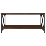 vidaXL Coffee Table Brown Oak 39.4"x19.7"x17.7" Engineered Wood and Iron - WhatYouNeedSales