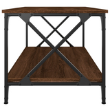 vidaXL Coffee Table Brown Oak 39.4"x19.7"x17.7" Engineered Wood and Iron - WhatYouNeedSales