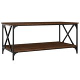 vidaXL Coffee Table Brown Oak 39.4"x19.7"x17.7" Engineered Wood and Iron - WhatYouNeedSales