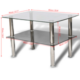 vidaXL Coffee Table Glass 2 Tiers - Stylish and Practical - WhatYouNeedSales