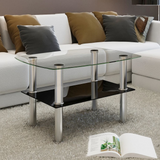 vidaXL Coffee Table Glass 2 Tiers - Stylish and Practical - WhatYouNeedSales