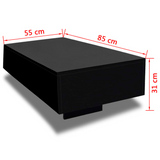 vidaXL Coffee Table High Gloss Black - WhatYouNeedSales