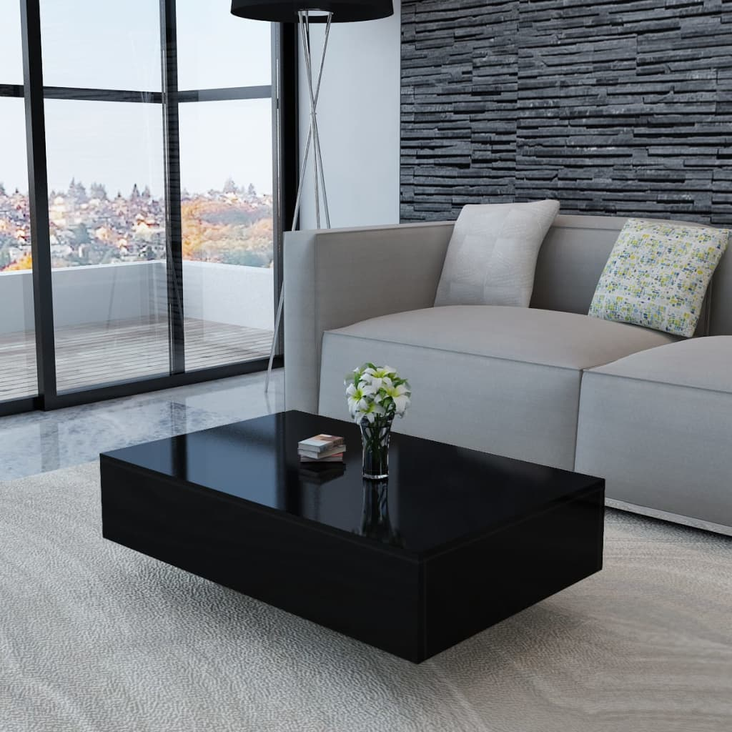 vidaXL Coffee Table High Gloss Black - WhatYouNeedSales