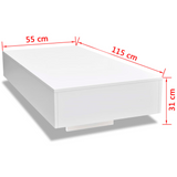 vidaXL Coffee Table High Gloss White - WhatYouNeedSales