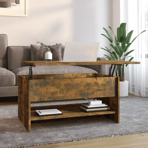 vidaXL Coffee Table Smoked Oak 31.5"x19.7"x15.7" Engineered Wood - WhatYouNeedSales