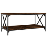 vidaXL Coffee Table Smoked Oak 39.4"x19.7"x17.7" Engineered Wood and Iron - WhatYouNeedSales