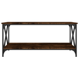 vidaXL Coffee Table Smoked Oak 39.4"x19.7"x17.7" Engineered Wood and Iron - WhatYouNeedSales