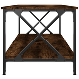 vidaXL Coffee Table Smoked Oak 39.4"x19.7"x17.7" Engineered Wood and Iron - WhatYouNeedSales