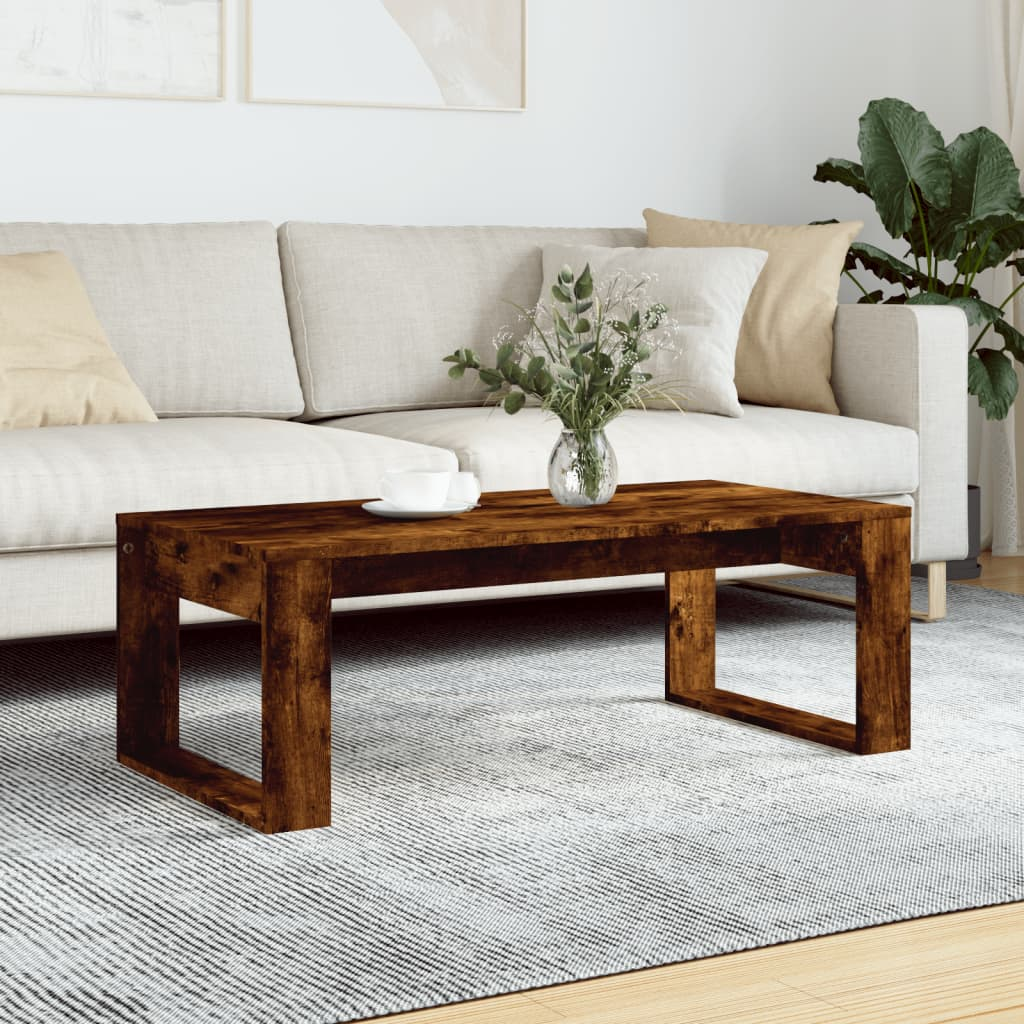 vidaXL Coffee Table Smoked Oak 40.2"x19.7"x13.8" Engineered Wood - WhatYouNeedSales