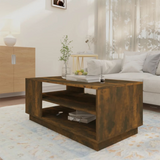 vidaXL Coffee Table Smoked Oak 40.2"x21.7"x16.9" Engineered Wood - WhatYouNeedSales