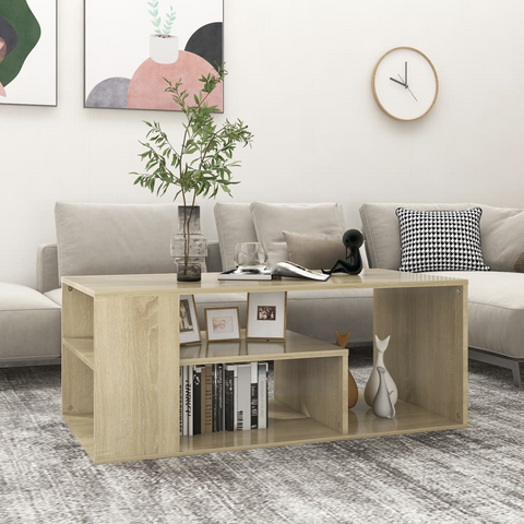 vidaXL Coffee Table Sonoma Oak 39.4"x19.7"x15.7" Engineered Wood - WhatYouNeedSales