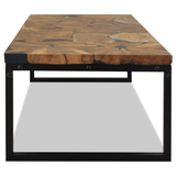 vidaXL Coffee Table Teak Resin 43.3"x23.6"x15.7" - WhatYouNeedSales