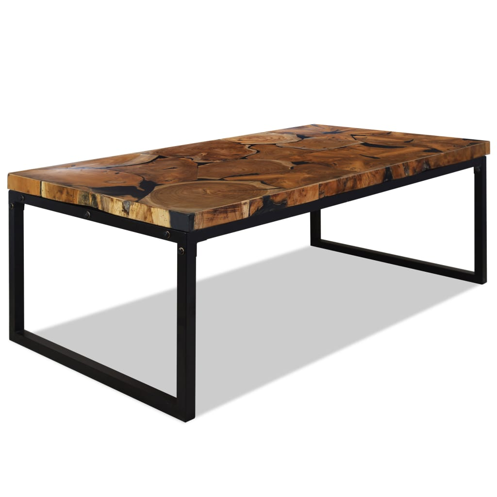 vidaXL Coffee Table Teak Resin 43.3"x23.6"x15.7" - WhatYouNeedSales