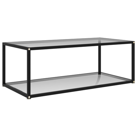 vidaXL Coffee Table Transparent 39.4"x19.7"x13.8" Tempered Glass - WhatYouNeedSales