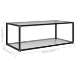 vidaXL Coffee Table Transparent 39.4"x19.7"x13.8" Tempered Glass - WhatYouNeedSales