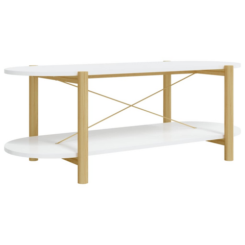 vidaXL Coffee Table White 43.3"x18.9"x15.7" Engineered Wood - WhatYouNeedSales