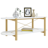 vidaXL Coffee Table White 43.3"x18.9"x15.7" Engineered Wood - WhatYouNeedSales