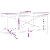 vidaXL Coffee Table White 43.3"x18.9"x15.7" Engineered Wood - WhatYouNeedSales