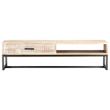 vidaXL Coffee Table White 46.1"x19.7"x11.8" Solid Acacia Wood - WhatYouNeedSales