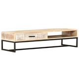 vidaXL Coffee Table White 46.1"x19.7"x11.8" Solid Acacia Wood - WhatYouNeedSales