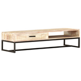 vidaXL Coffee Table White 46.1"x19.7"x11.8" Solid Acacia Wood - WhatYouNeedSales