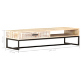 vidaXL Coffee Table White 46.1"x19.7"x11.8" Solid Acacia Wood - WhatYouNeedSales