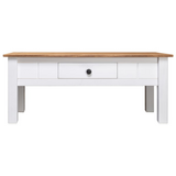 vidaXL Coffee Table White - Solid Pine Wood, Panama Range - 39.4"x23.6"x17.7" - WhatYouNeedSales