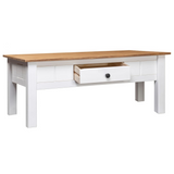 vidaXL Coffee Table White - Solid Pine Wood, Panama Range - 39.4"x23.6"x17.7" - WhatYouNeedSales