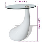 vidaXL Coffee Table with Round Glass Top High Gloss White - WhatYouNeedSales