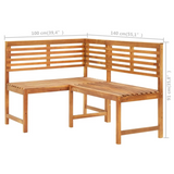 vidaXL Patio Corner Bench 55.1" Solid Acacia Wood - WhatYouNeedSales