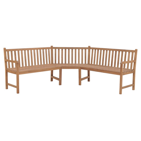 vidaXL Patio Corner Bench 72.8"x72.8"x35.4" Solid Teak Wood - WhatYouNeedSales