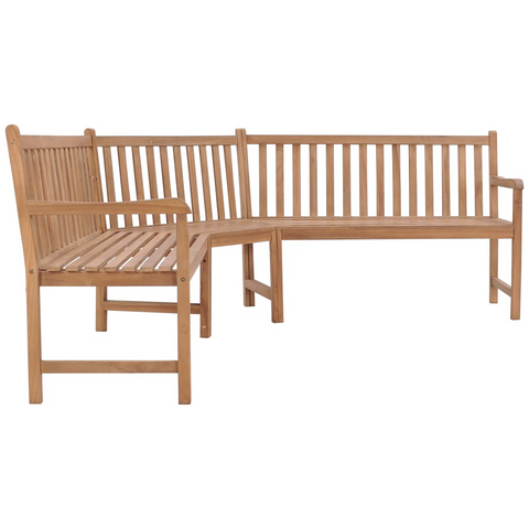 vidaXL Patio Corner Bench 72.8"x72.8"x35.4" Solid Teak Wood - WhatYouNeedSales