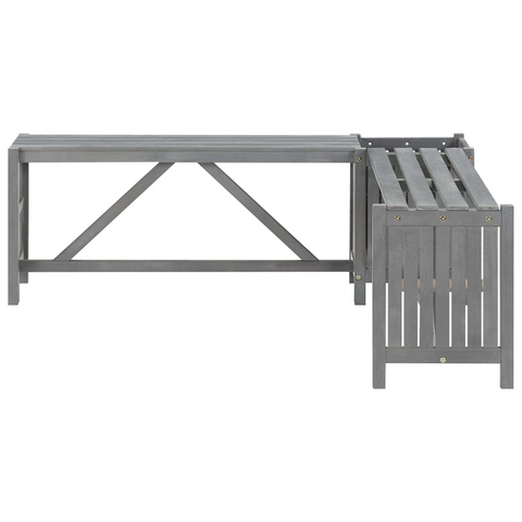 vidaXL Patio Corner Bench with Planter 46.1" Solid Acacia Wood Gray - WhatYouNeedSales