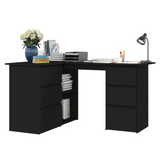 vidaXL Corner Desk Black 57.1"x39.4"x29.9" Engineered Wood - WhatYouNeedSales