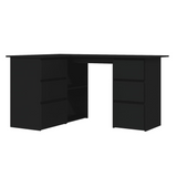 vidaXL Corner Desk Black 57.1"x39.4"x29.9" Engineered Wood - WhatYouNeedSales