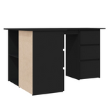 vidaXL Corner Desk Black 57.1"x39.4"x29.9" Engineered Wood - WhatYouNeedSales