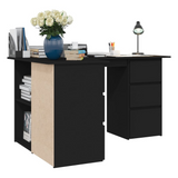 vidaXL Corner Desk Black 57.1"x39.4"x29.9" Engineered Wood - WhatYouNeedSales