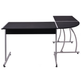 vidaXL Black L-Shaped Corner Desk Universal Workstation - PinnacleWorkspace - WhatYouNeedSales