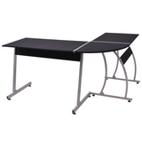 vidaXL Black L-Shaped Corner Desk Universal Workstation - PinnacleWorkspace - WhatYouNeedSales